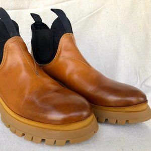 PRADA Chelsea Boots Tan Sz41